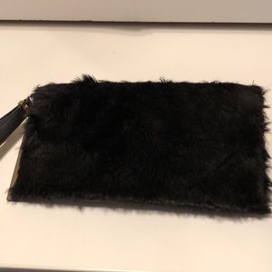Target Black Faux Fur Wristlet